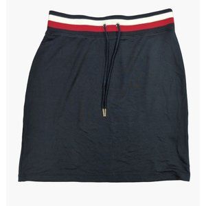 Tommy Hilfiger Womens A-Line Knit Skirt Navy Blue Drawstring Waist Pull-On SMALL